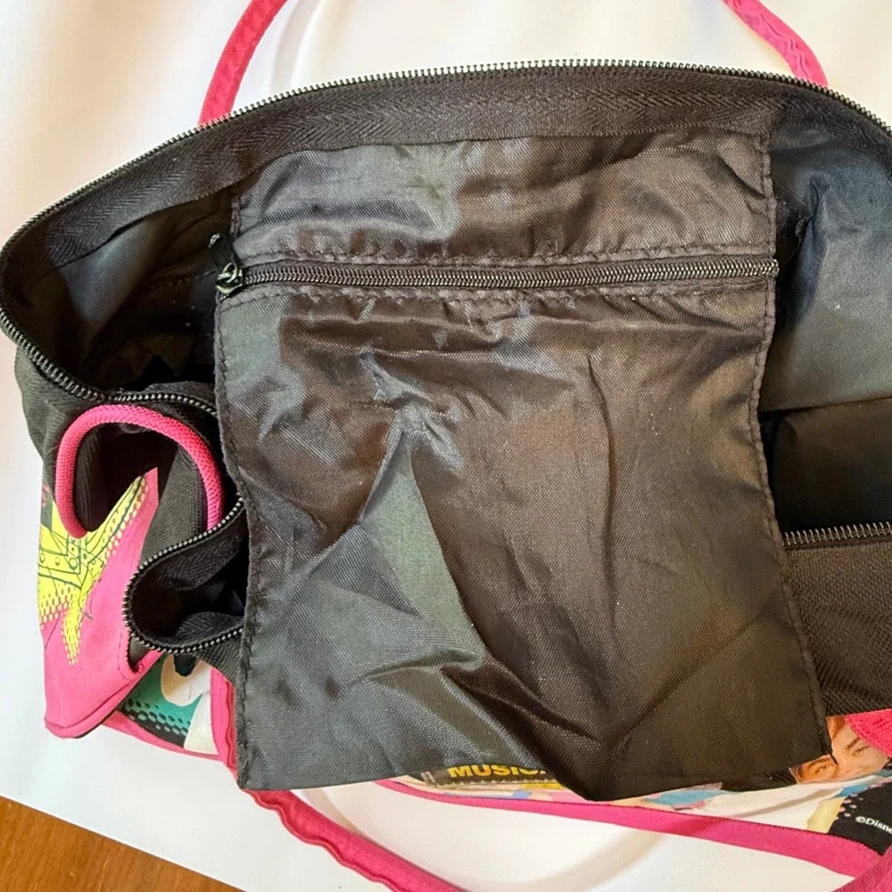 VTG Disney High School Musical 2 Duffel Bag Pink Black Y2K 2000s Movie Merch Bag